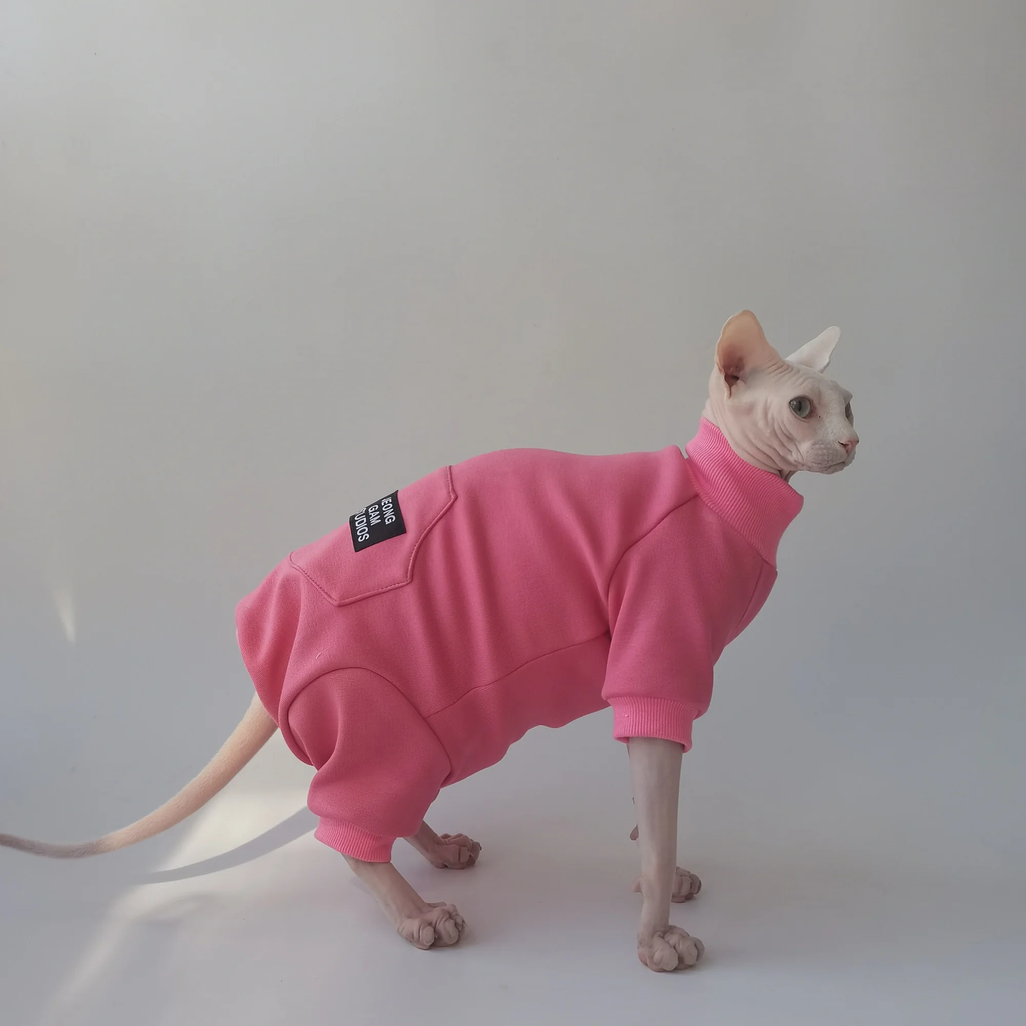 Chaqueta de lana para gato sin pelo, abrigo de invierno para Sphynx y Devon Rex