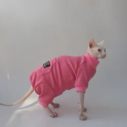 Chaqueta de lana para gato sin pelo, abrigo de invierno para Sphynx y Devon Rex