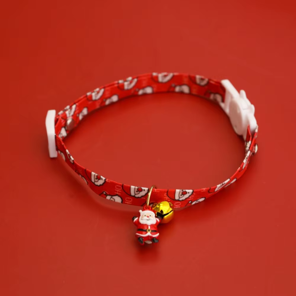 Collar navideño rojo con campana para perros y gatos - imagen 2