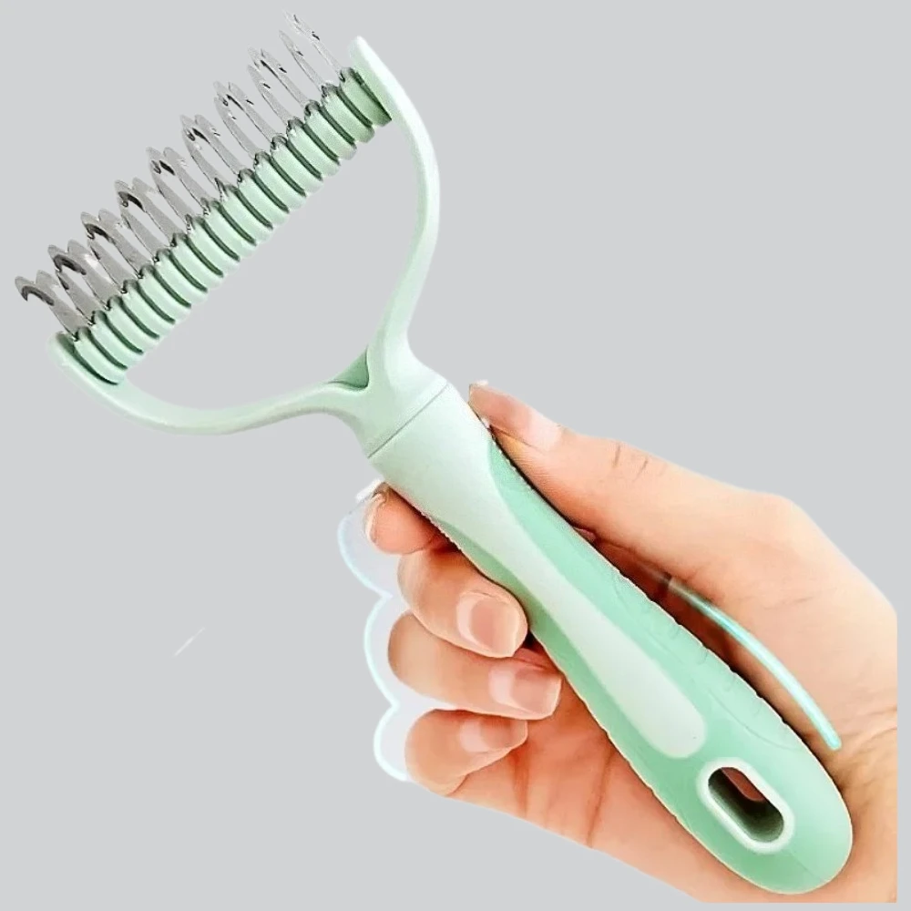 Peine para perros, cepillo de acero inoxidable para perros, peines de doble cara para pelo de gato, removedor de pelo para mascotas, cuchillo de aseo para mascotas, cepillo para perros - imagen 5