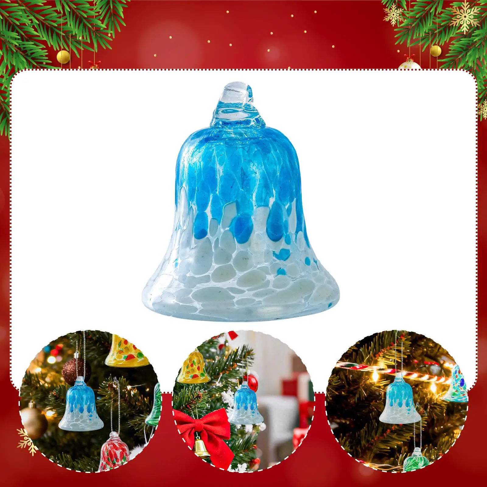 Adorno de campana de Navidad artesanal elegante adorno colgante para árbol de Navidad colgante para oficina puerta festiva cumpleaños sala de estar - imagen 4