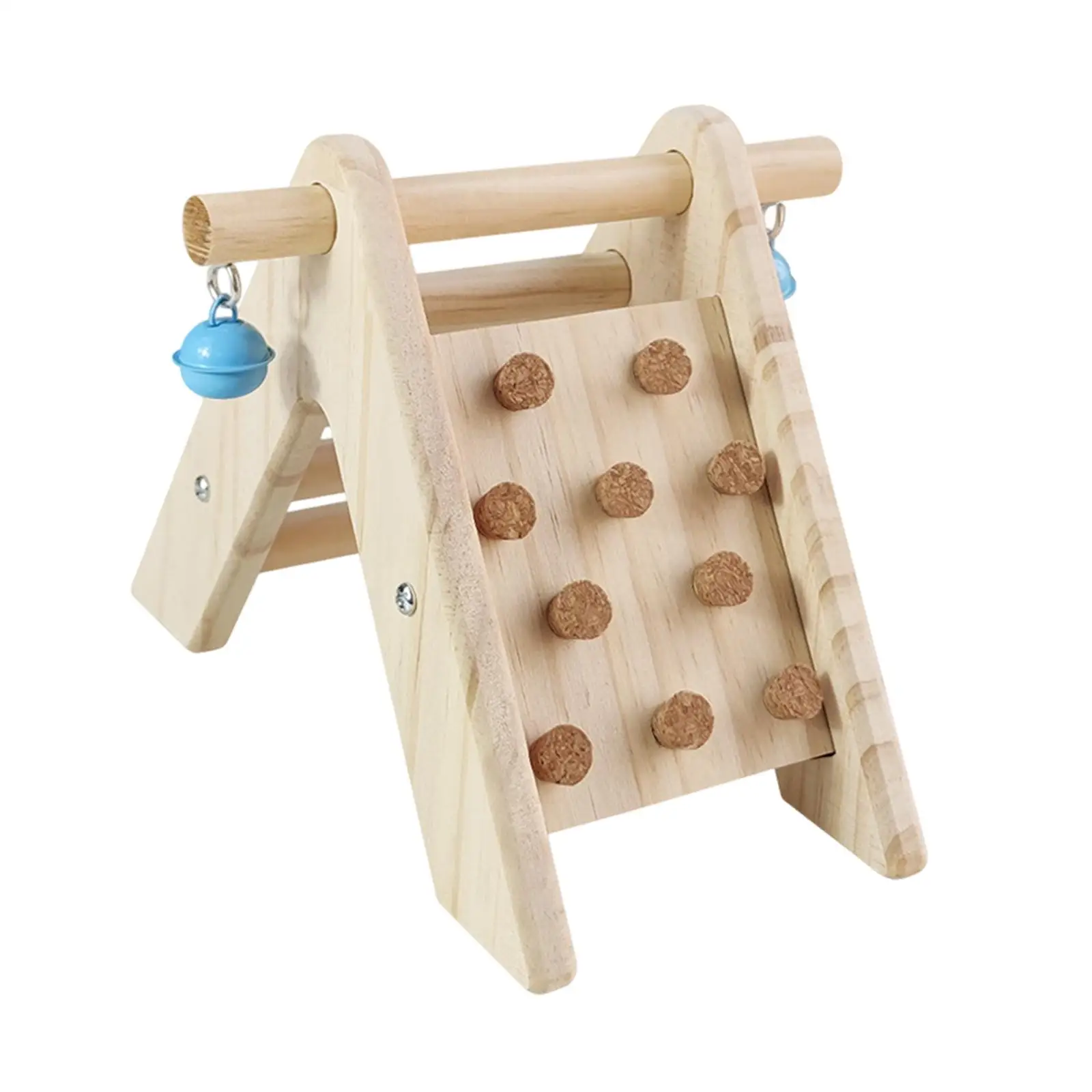 Wood Parrot Stand with Ladder Perch Bird Standing Rack Sturdy for Finches Cockatoo Stable Placement Versatile with Bell