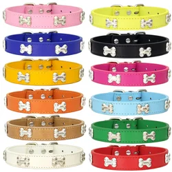 Collar hueso de cuero para perros y cachorros – Regulable
