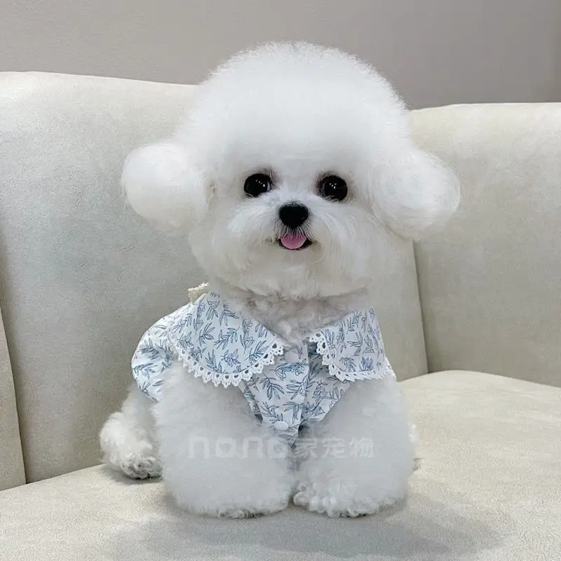Vestidos de flores para perros, ropa para mascotas, ropa con estampado dulce, súper falda para perros pequeños, cachorros, Chihuahua fino lindo, Verano