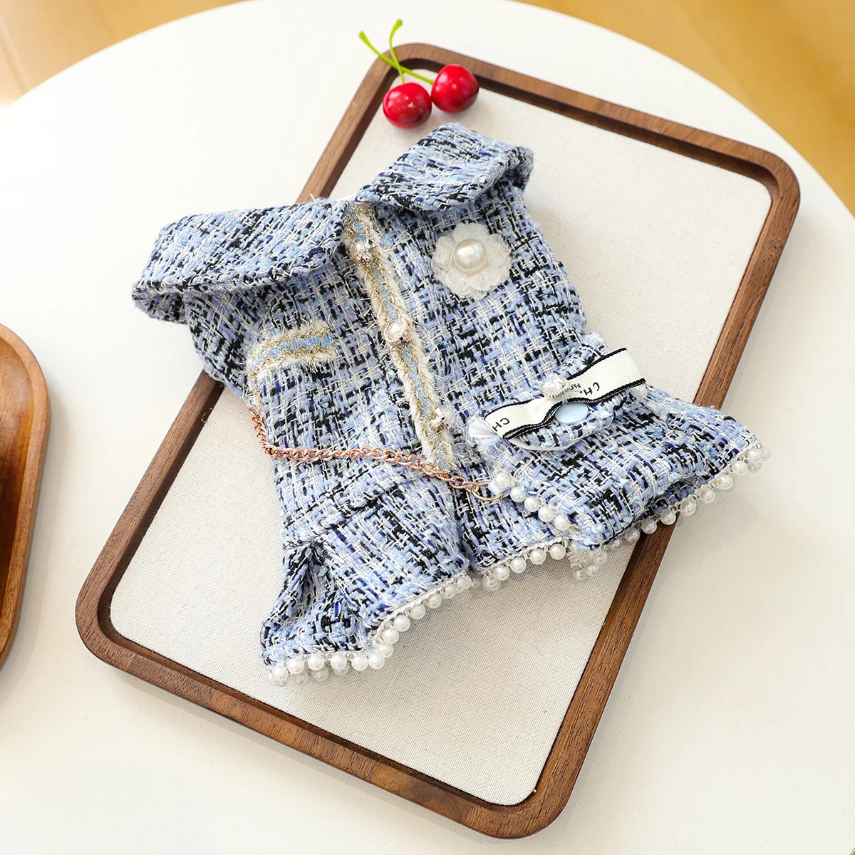 Vestido de lana de otoño e invierno para mascotas, chaqueta de mochila cálida para perros pequeños, ropa para perros pequeños, ropa para cachorros - imagen 3