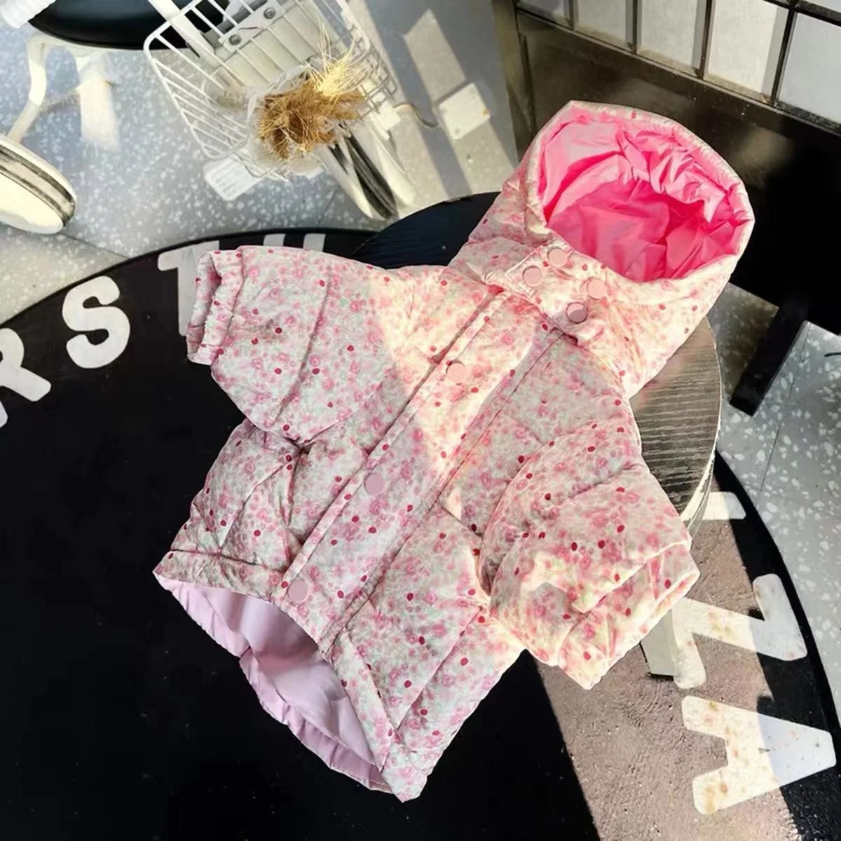 Abrigo Floral grueso de otoño e invierno para mascotas Malzis Teddy Schnauzer perro gato lindo ropa cálida para perros pequeños ropa para cachorros - imagen 2