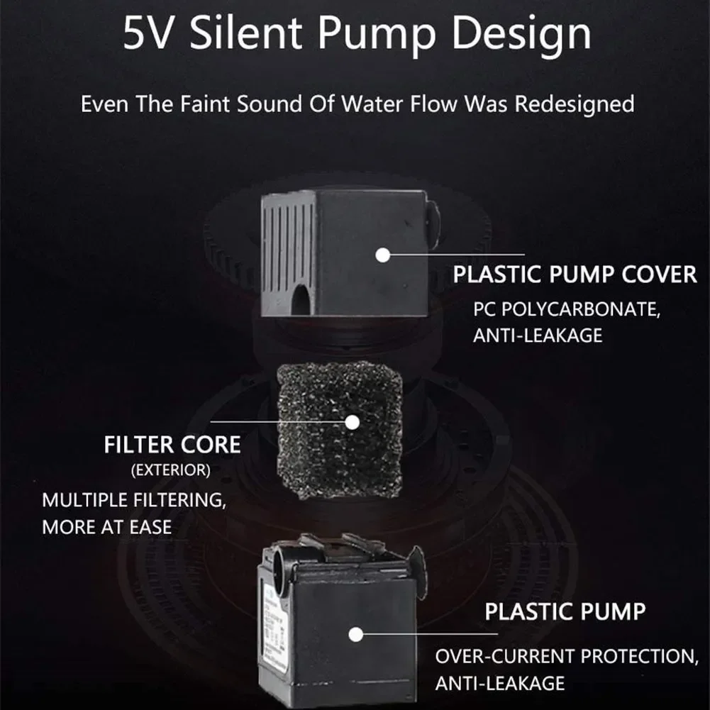 Dispensador automático de agua para mascotas, filtro de carbón activado, cerámica eléctrica, bebedero para gatos, cuenco para bebidas para perros, 1,5 L - imagen 3