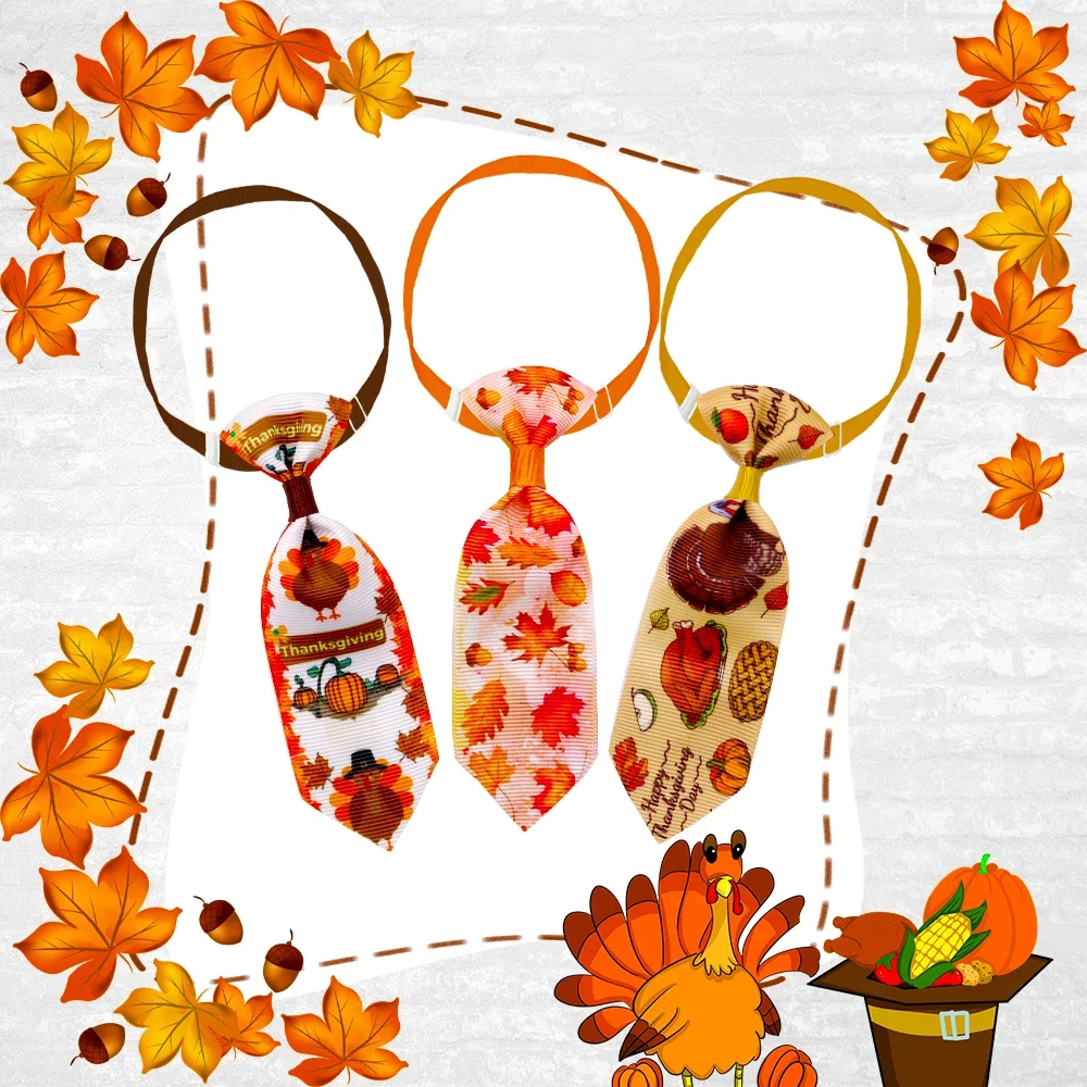 100 Uds. Suministros para mascotas de Acción de Gracias, corbatas para perros y gatos, pajaritas para perros pequeños, accesorios para perros pavo, productos para mascotas para perros pequeños - imagen 4