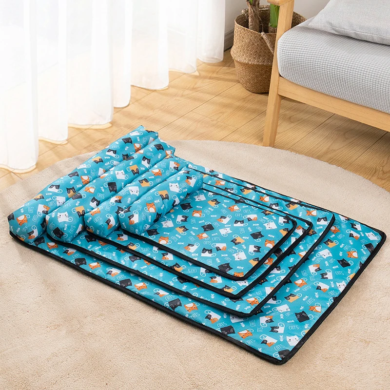 Alfombrilla refrescante para mascotas, esterilla con estampado transpirable para perros y gatos, cama lavable de verano, suministros para mascotas, accesorios, D9289 - imagen 2