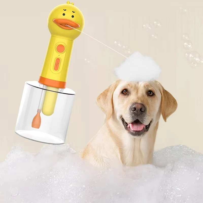 Máquina de espuma eléctrica para limpieza de mascotas, pato amarillo, carga Usb, dispensador automático de jabón, máquina de espuma, accesorios para mascotas - imagen 3