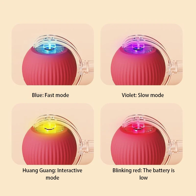 Pelota de juguete interactiva eléctrica para gatos, Bola rodante automática para burlas, imitación de cola de ratón, juguetes de entrenamiento recargables para perros y gatos - imagen 5