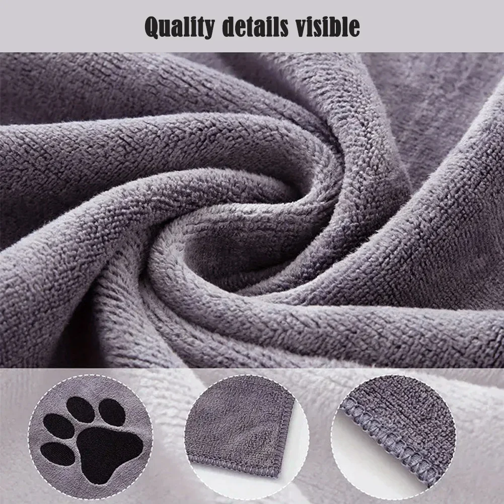 Toalla de microfibra bordada para perros y gatos – Suave y absorbente