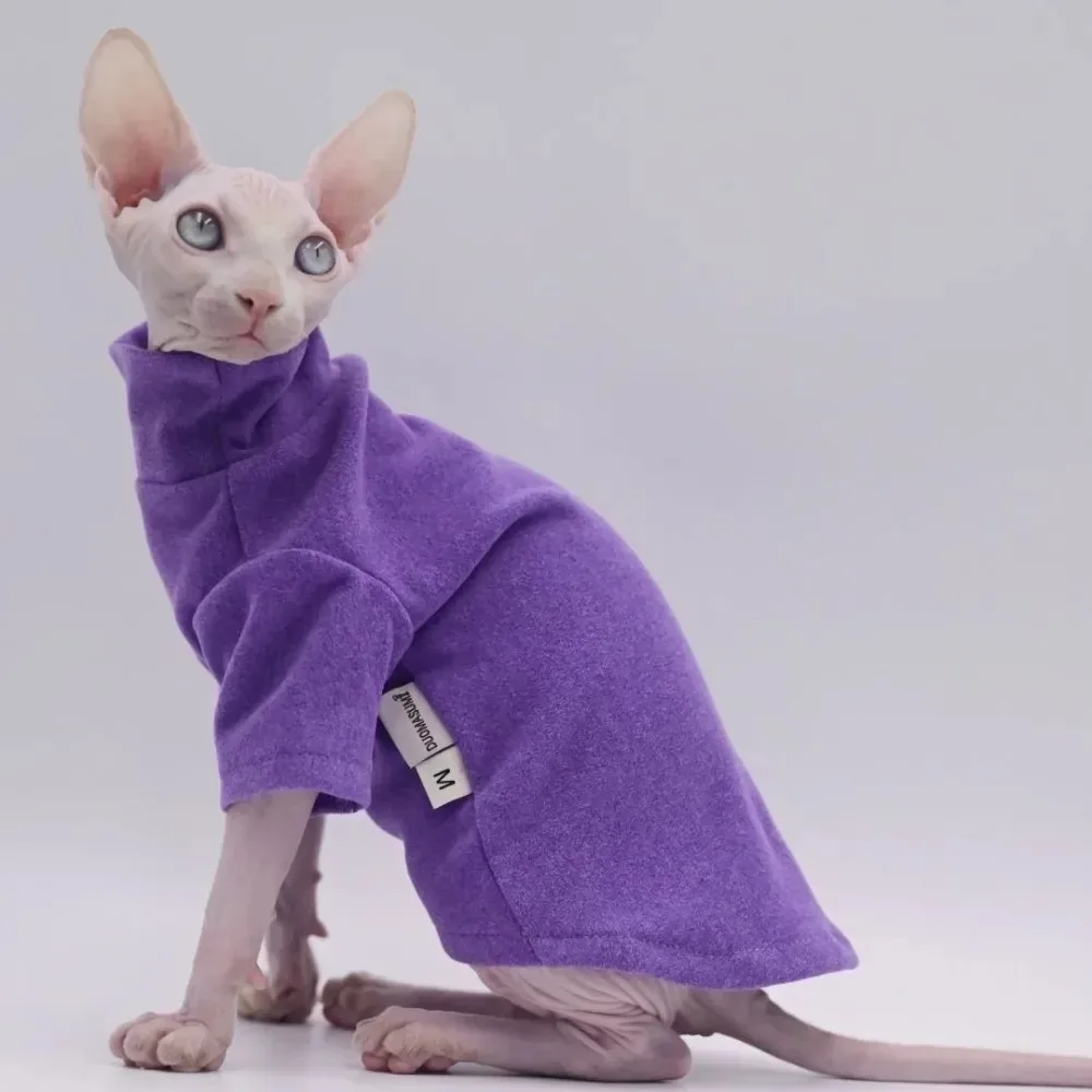 Sphynx-ropa para gatos de algodón suave para bebé, traje de invierno para gato, Color sólido, Devon, suéter sin pelo para gato, disfraz, ropa para mascotas - imagen 2