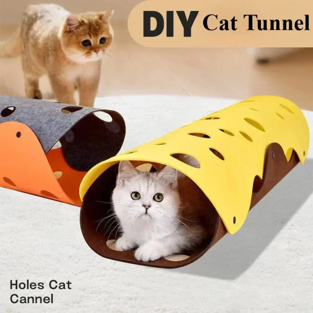 Cama de túneis para gatos, cama de tubo de túnel plegable para mascotas con agujeros, estera de juego para gatos DIY, alfombra de actividades para gatos, juguete interactivo, 1 ud. - imagen 3
