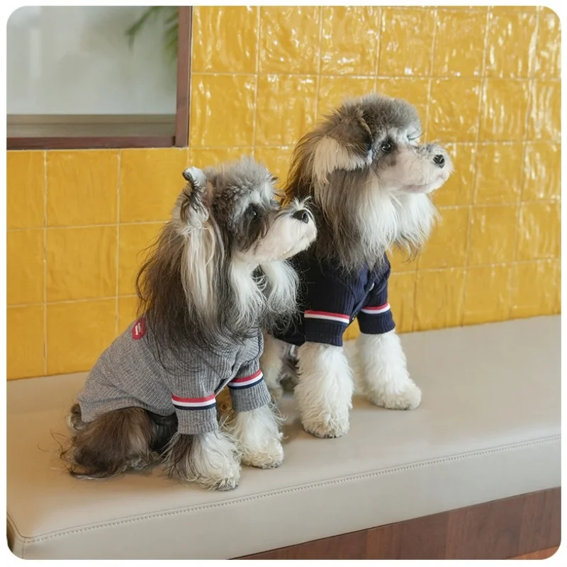 Jersey de punto a rayas para perro pequeño, suave y cómodo - imagen 3