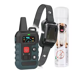 Collar de entrenamiento para mascotas con control remoto en aerosol, vibración de tono en aerosol, 6 niveles ajustables, antiladridos, entrenador profesional para perros humanísticos
