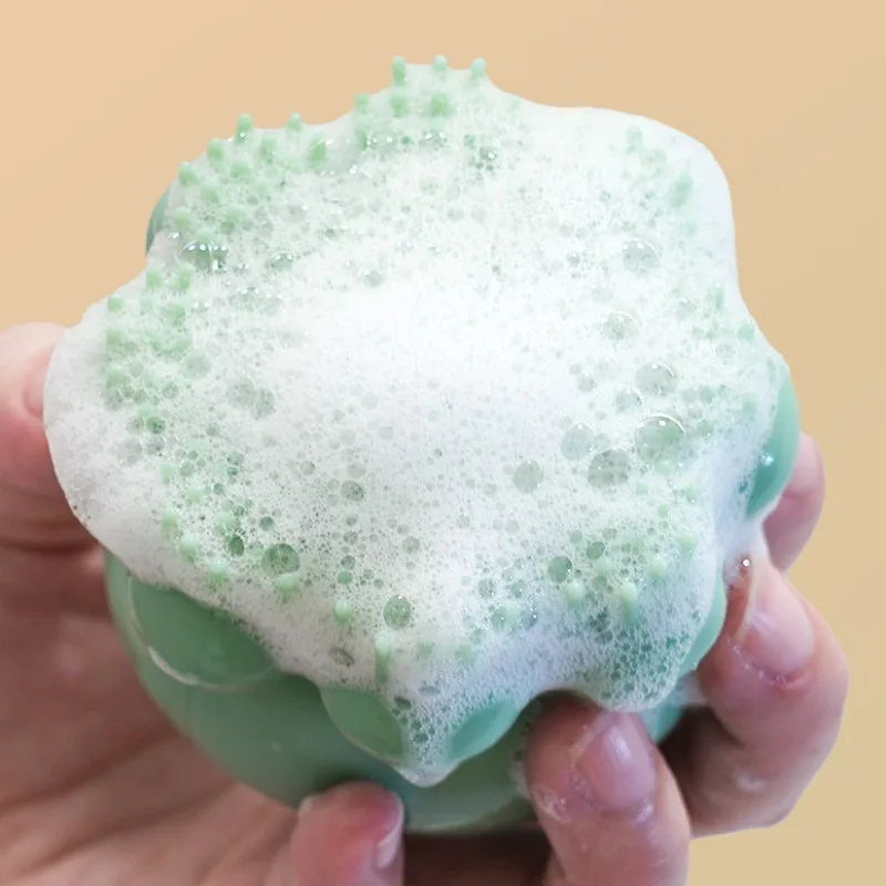 1 cepillo de baño de silicona para mascotas, cepillo de baño para frotar gatos, cepillo de masaje de baño para el cuidado del perro de limpieza profunda a la moda y hermosa - imagen 4