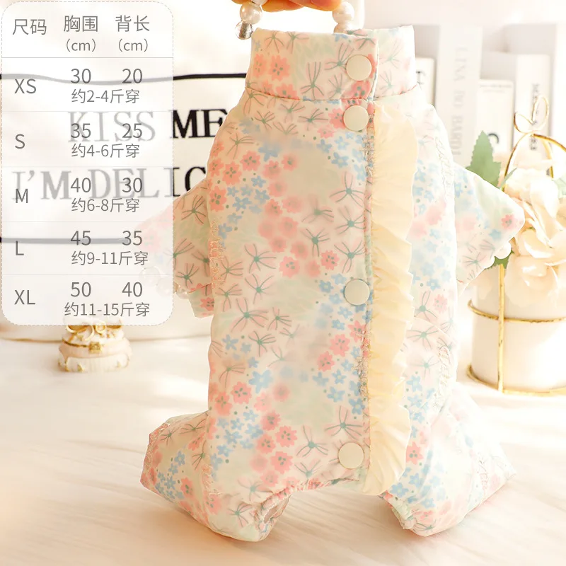 Ropa para perros, ropa de invierno, protección del vientre de cuatro patas, ropa acolchada de algodón neutral, telas de plumas, suministro para mascotas de peluche para perros pequeños - imagen 5