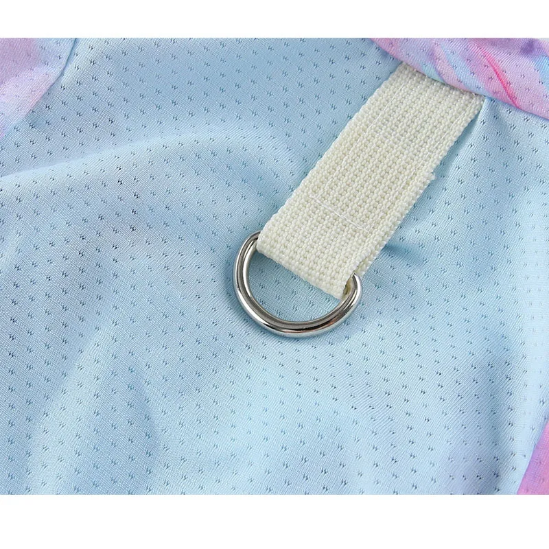 Ropa de malla para perros, mono azul y rosa para perros y gatos, pijamas para perros pequeños, perro salchicha, Chihuahua, ropa de verano para cachorros, mono para mascotas - imagen 4