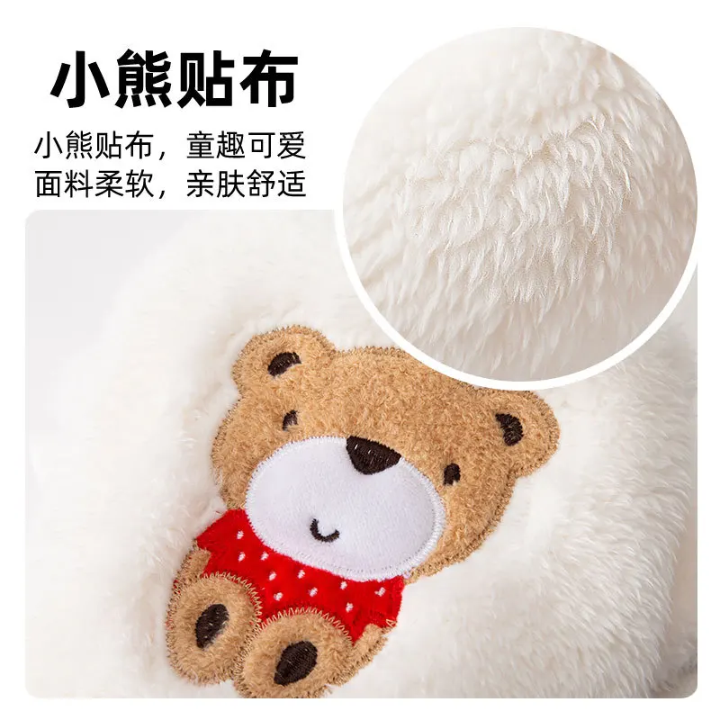 Sudadera con capucha con parche de oso de peluche para mascotas, abrigo grueso de dos patas para perros, ropa para cachorros, otoño e invierno - imagen 4