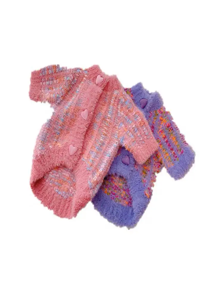 Suéter de moda de alce para otoño e invierno, cárdigan, ropa para perros, corazón, ropa cálida para perros, gato, pequeño, grueso, bonito, rosa, Chihuahua - imagen 4
