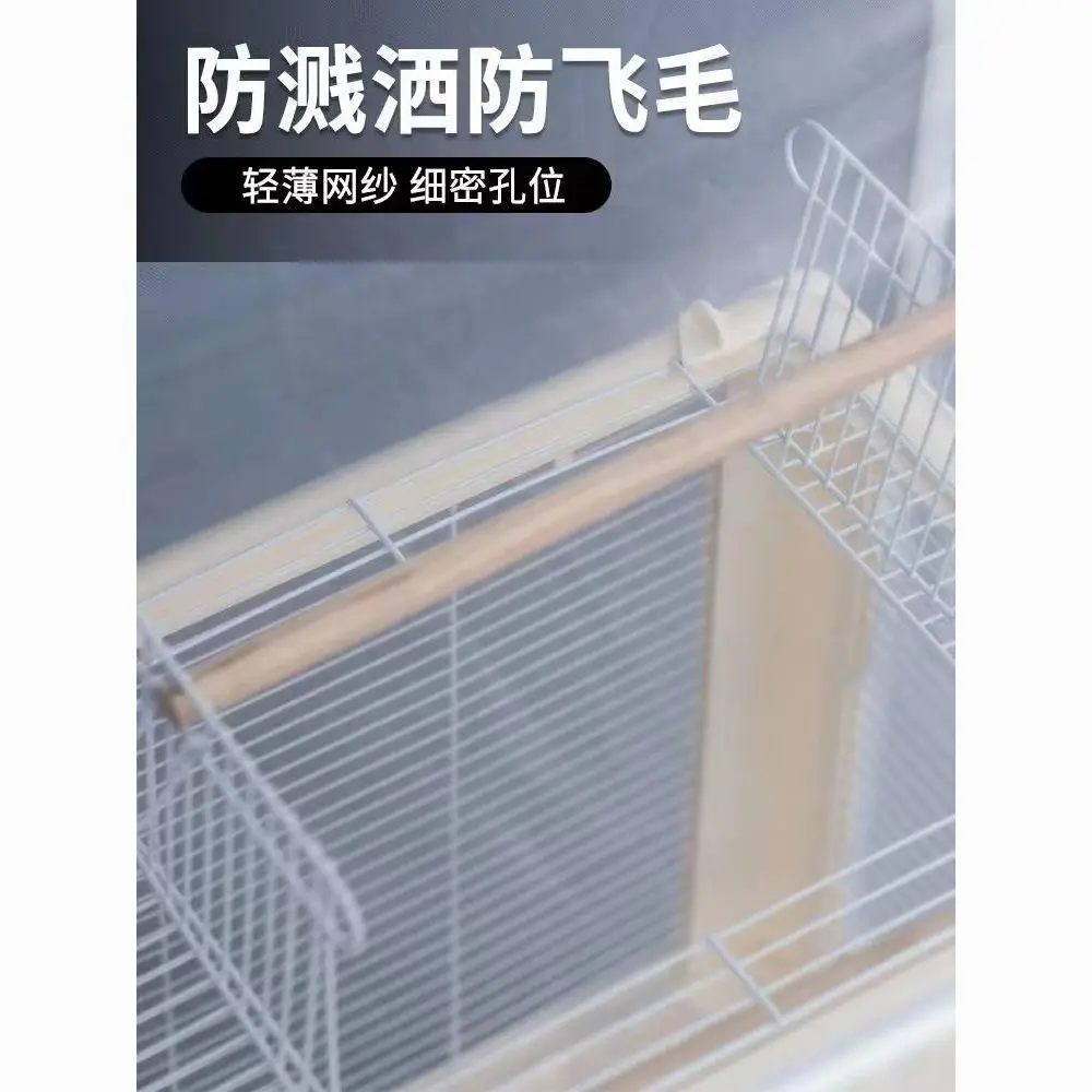 Jaula para pájaros, cubierta a prueba de salpicaduras, cremallera, loro, red a prueba de mosquitos, cubierta de malla, pelo antivuelo, comida a prueba de salpicaduras, interior y hogar - imagen 3