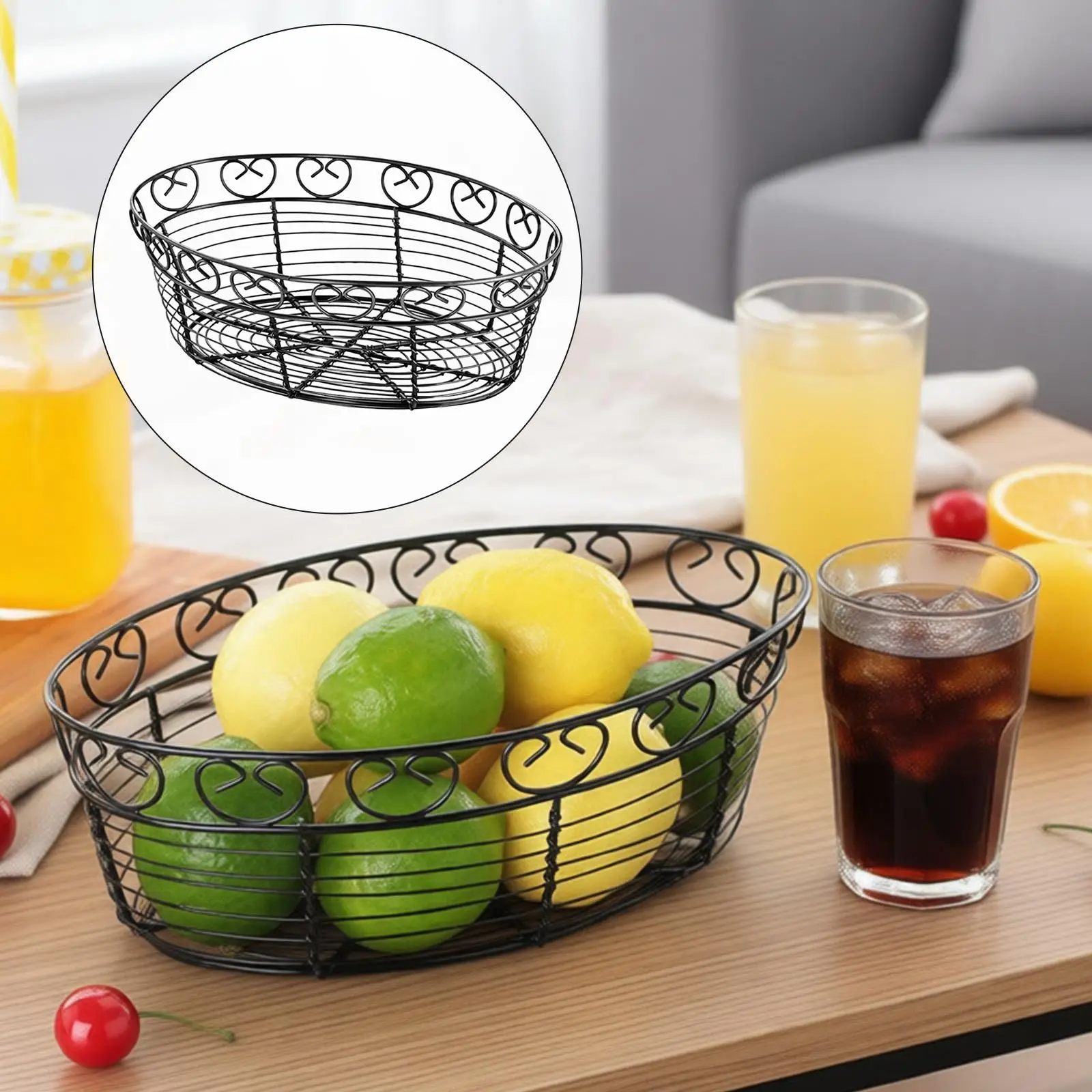 Cuenco ovalado para gatos y perros con cesta frutal en encimera - imagen 3