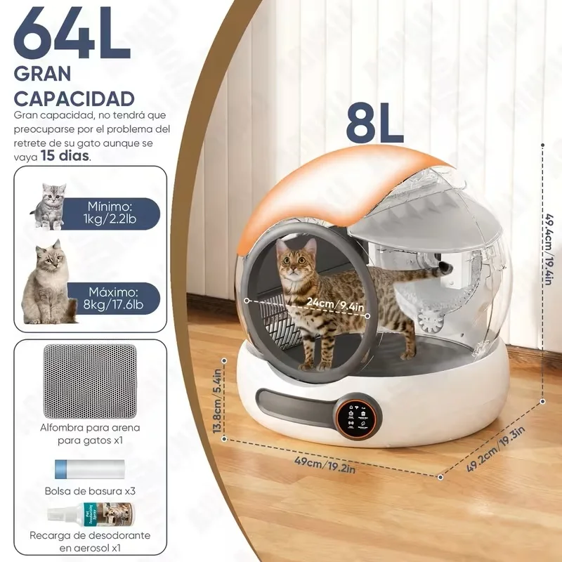 Caja de arena autolimpiable para gatos con app y desodorizante - imagen 3