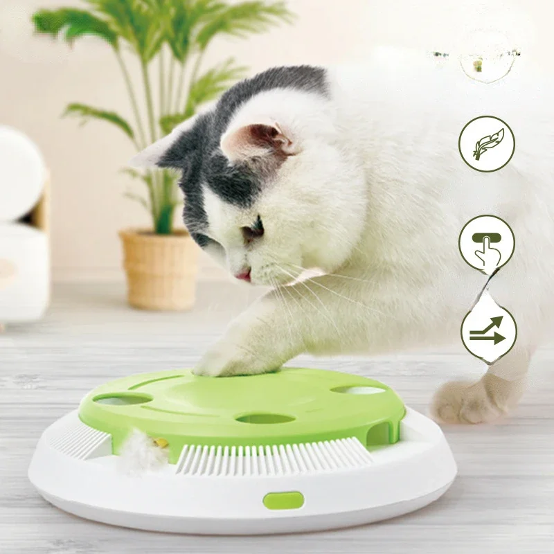 Juguete eléctrico para mascotas, placa giratoria automática, juguete interactivo para ejercicio, ratones y animales - imagen 3