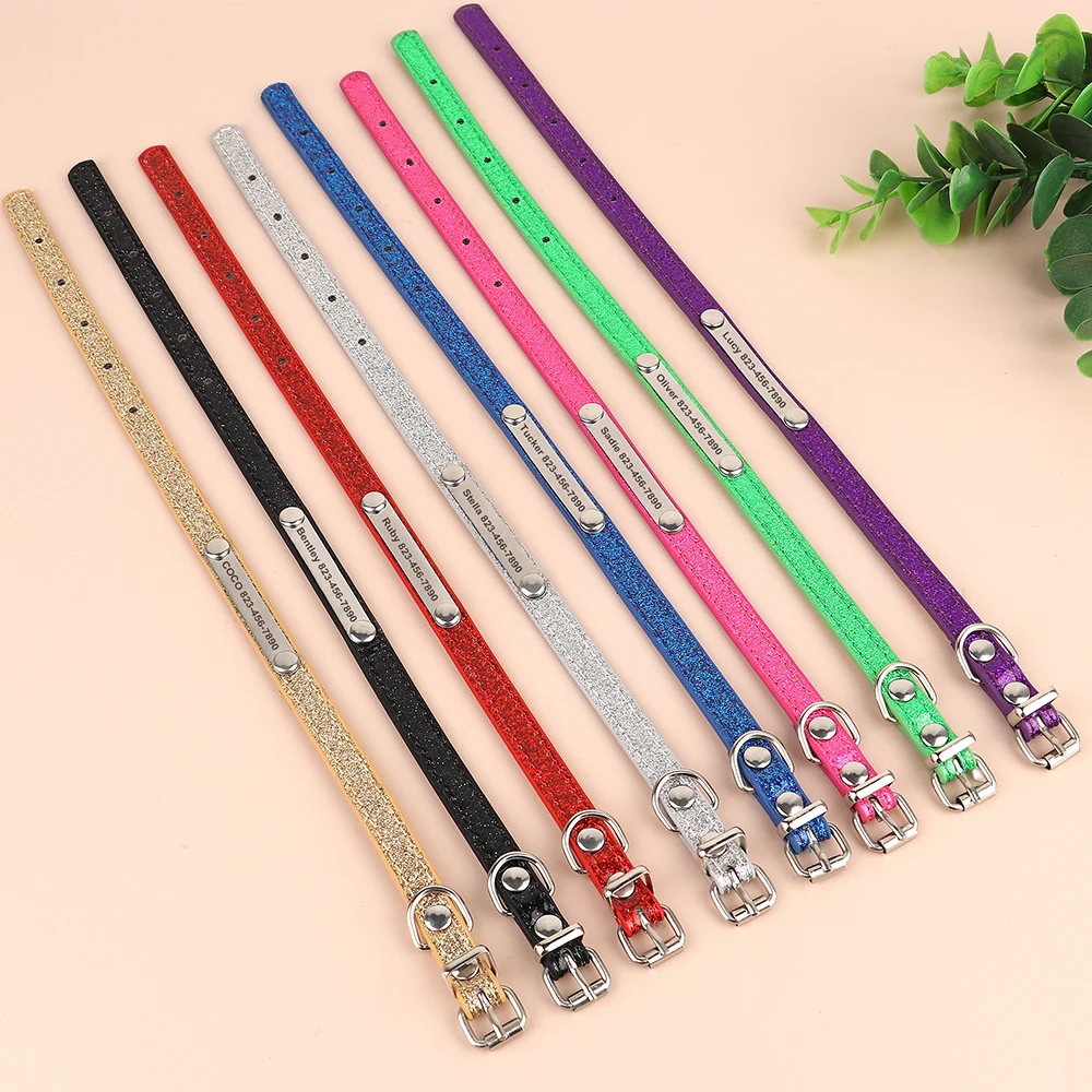 Collar personalizado para cachorros y gatitos para perros pequeños y medianos, placa con nombre grabada gratis ajustable personalizada, etiqueta de identificación, collares para mascotas Perros - imagen 2