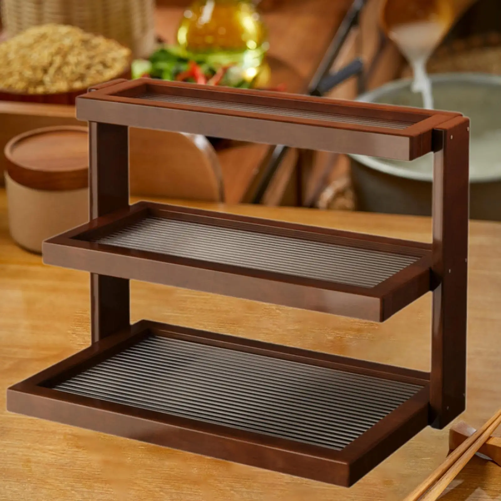 Estante organizador para tazas de café, soporte para tazas, soporte de exhibición Retro, estante de almacenamiento de condimentos para Perfumes, maquillaje, sala de té, dormitorio - imagen 4