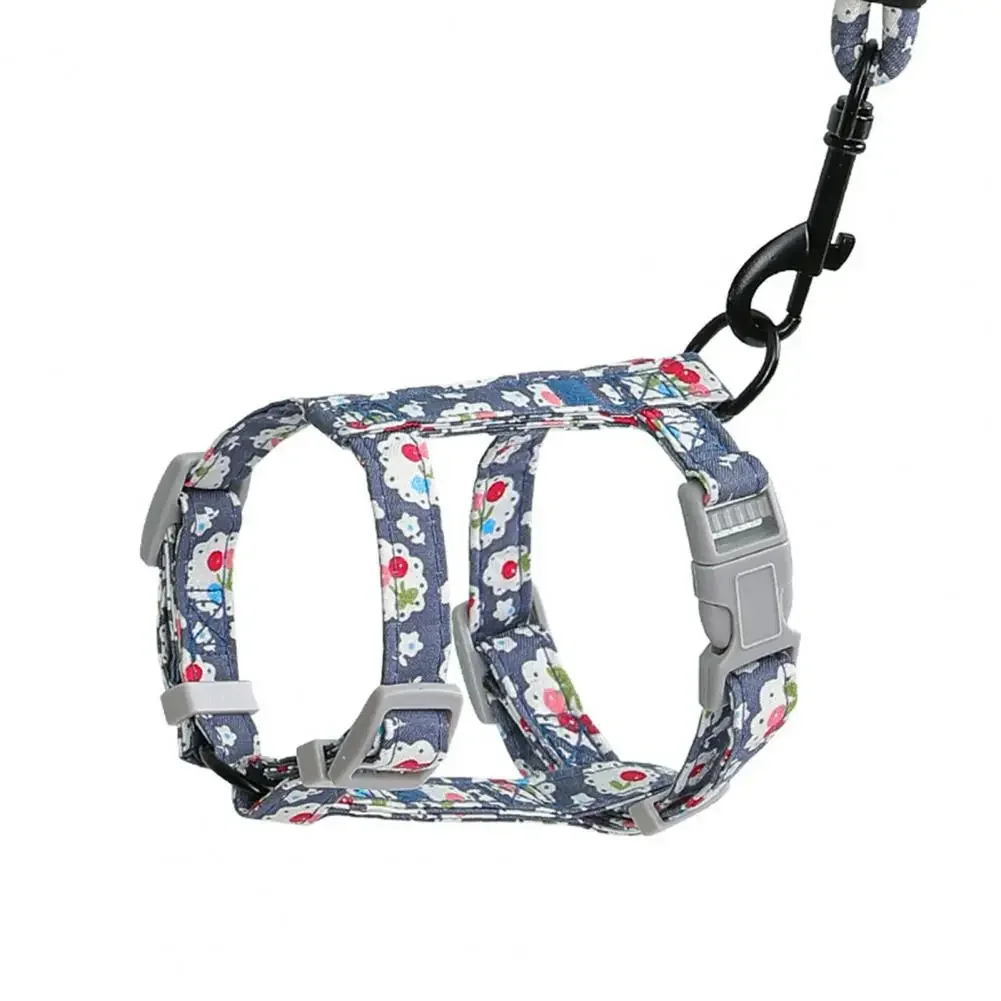 1 Juego de correas para gatos con costuras firmes, arnés para el pecho, correa larga, cuerda de tracción para mascotas, correa trasera, hebilla, accesorios para perros y gatos