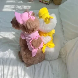 Conjunto veraniego para gatos y perros: camiseta sin mangas y sombrero