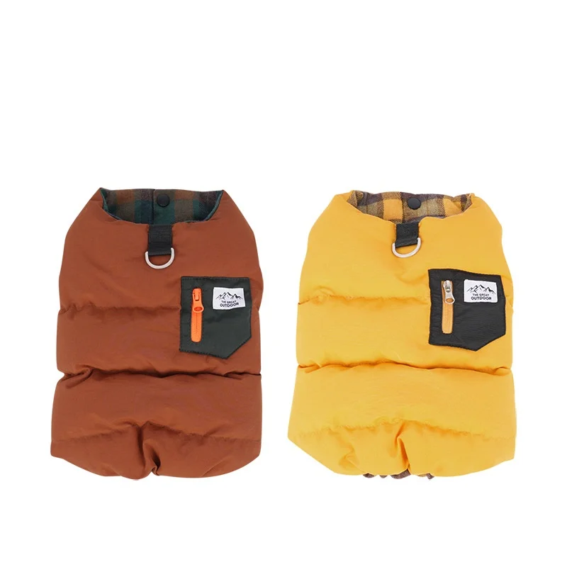 Chaleco de algodón para mascotas, abrigo Reversible cálido para perros de invierno para clima frío, trajes de invierno para perros, chaqueta a prueba de viento, ropa para mascotas - imagen 3