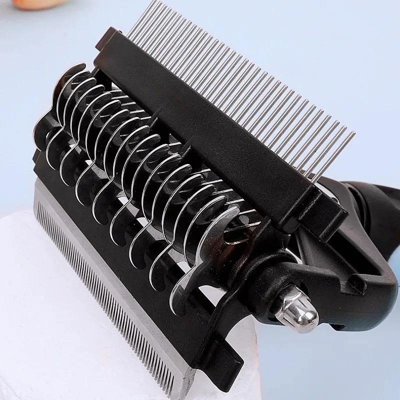 Cuchillo cepillo para perros, peine para perros, cepillo multifuncional para el cuidado de perros 3 en 1, removedor de pelo para mascotas, peine de pelo para gatos de acero inoxidable, suministros para mascotas - imagen 4