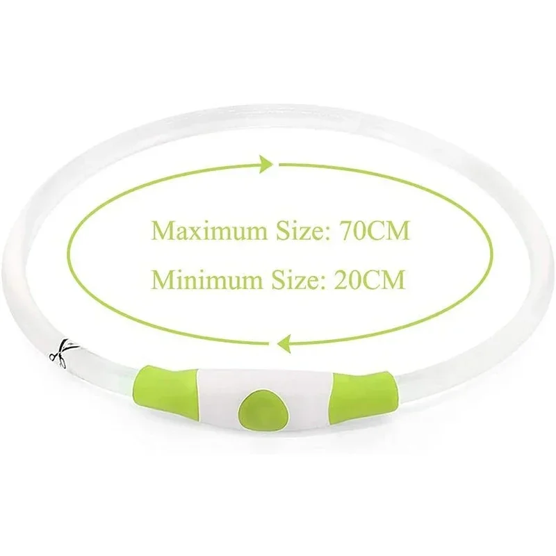 Collar LED recargable para perros pequeños, medianos y grandes, luz que brilla en la oscuridad, resistente al agua, cortable, TPU - imagen 3