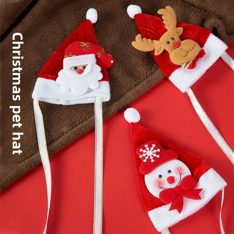 Ropa navideña para gatos, tocados para perros pequeños, sombrero navideño, sombrero para perros, suministros navideños para mascotas