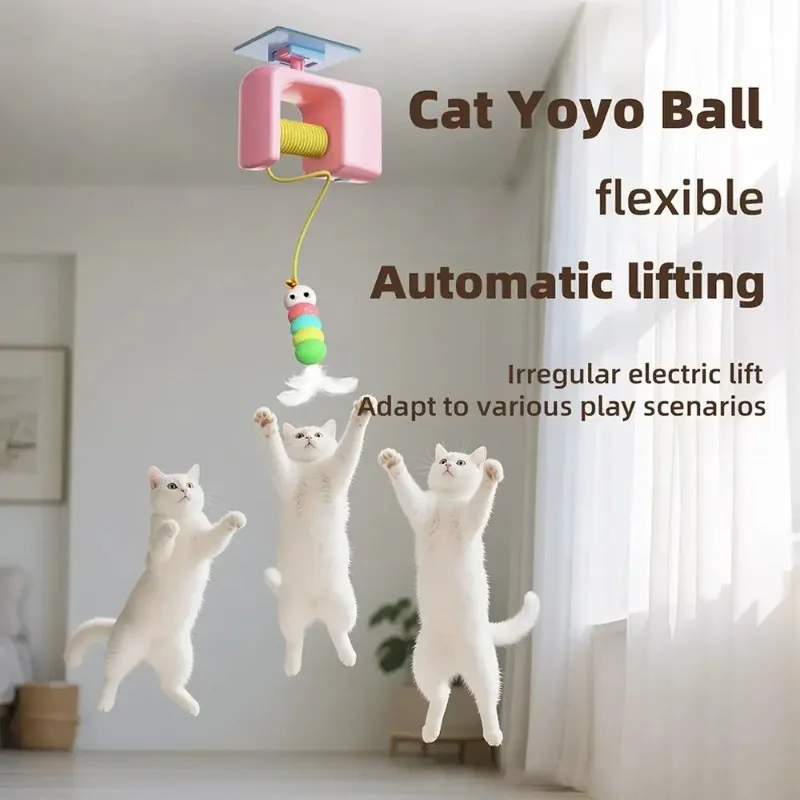Juguete interactivo para gatos, palo de burla, pájaro volador eléctrico automático, juguete para gatos, juguetes para aliviar el estrés para gatos - imagen 2