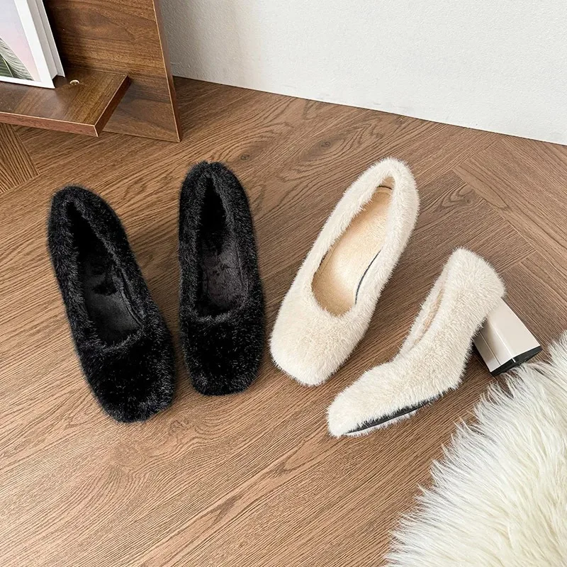 2025 Tacones Boca baja Zapato de mujer africana Zapatos de tacón con punta cuadrada Mary Jane Slip on Lo último con cordones Borgoña Sweet Lolita - imagen 4