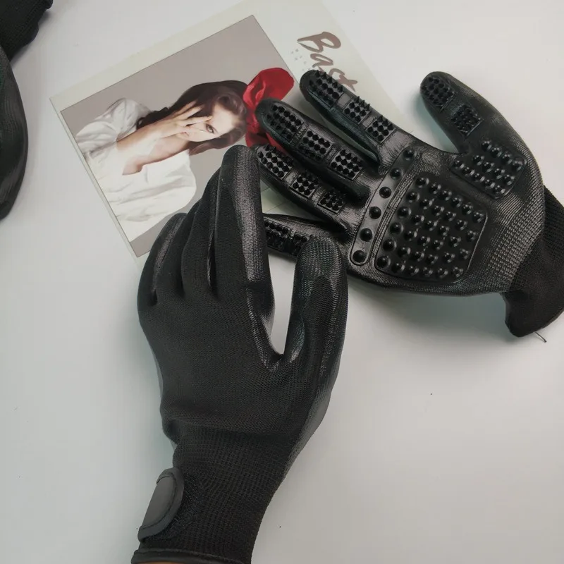 Guantes de cepillo de baño para masaje de mascotas, productos de limpieza para depilación, guantes de piel de vinilo para perros, productos para el cuidado de mascotas, accesorios - imagen 3