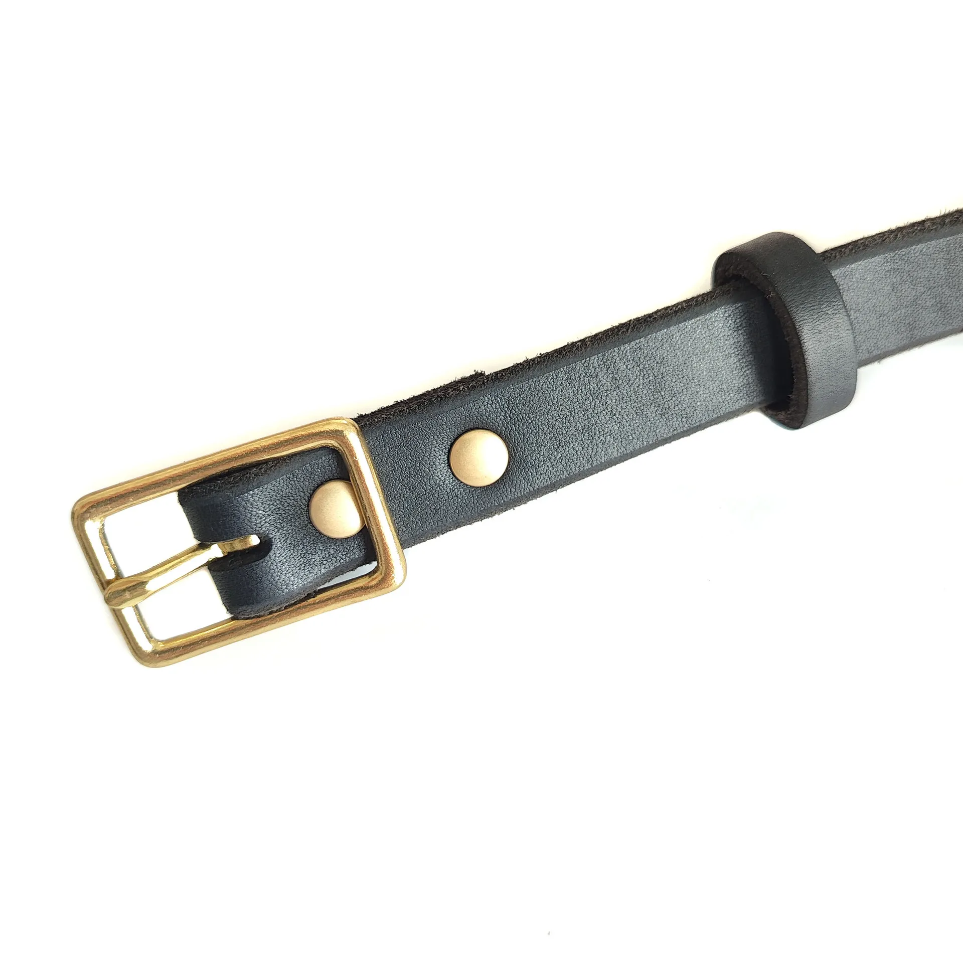 Collar de perro de cuero genuino Collar trenzado de cuero Cuero de vaca real duradero Collar de perro tejido a mano Collar de entrenamiento de perro negro y marrón - imagen 3