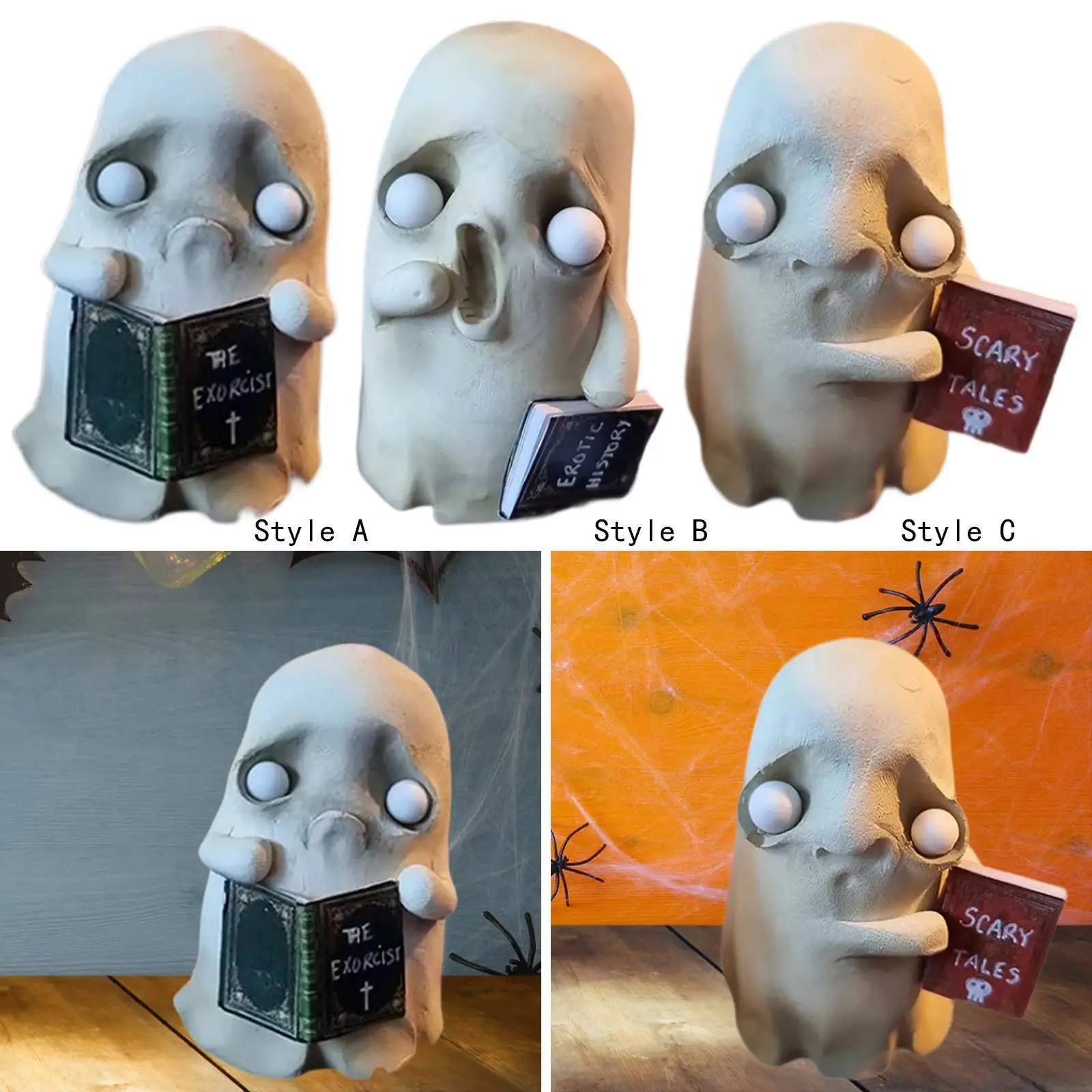 Miniature Ghost Figurine Cute Table Landscaping Accessories Holiday Festival Multifunctional Desktop Halloween Ghost Figurine