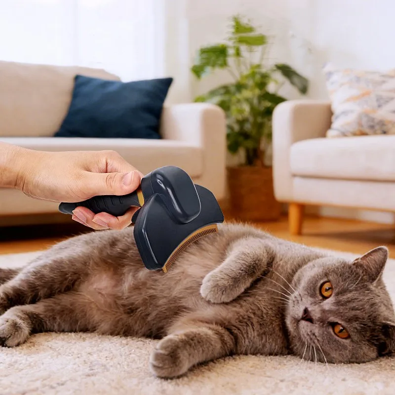 Cepillo quitapelo y peine para perros con removedor automático - imagen 3