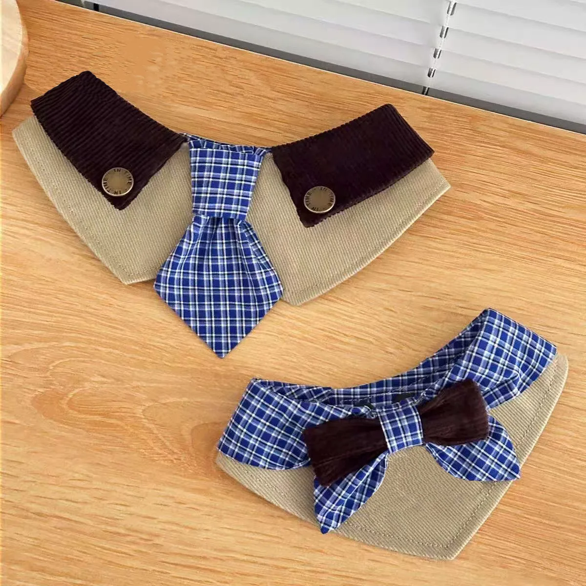 Pañuelo triangular de rejilla para perros y gatos – Lazo, babero - imagen 3