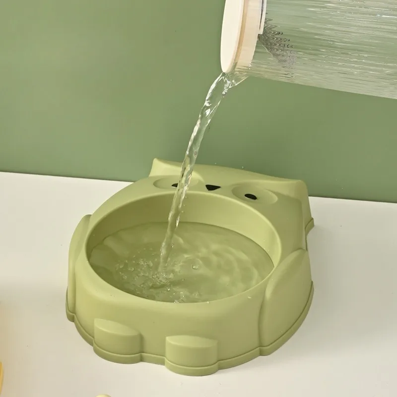 Cuencos alimentadores para mascotas para gatos, platos antigolpes de plástico, contenedor de agua para perros, suministros para beber para gatitos, vajilla con forma de búho para cachorros - imagen 2