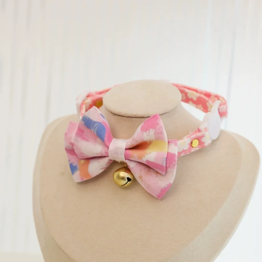 Collar de gato con lazo de flores, Collar ajustable para mascotas con campana, Collar de flores para gatitos, gatos, cachorros, suministros de seguridad para mascotas - imagen 4
