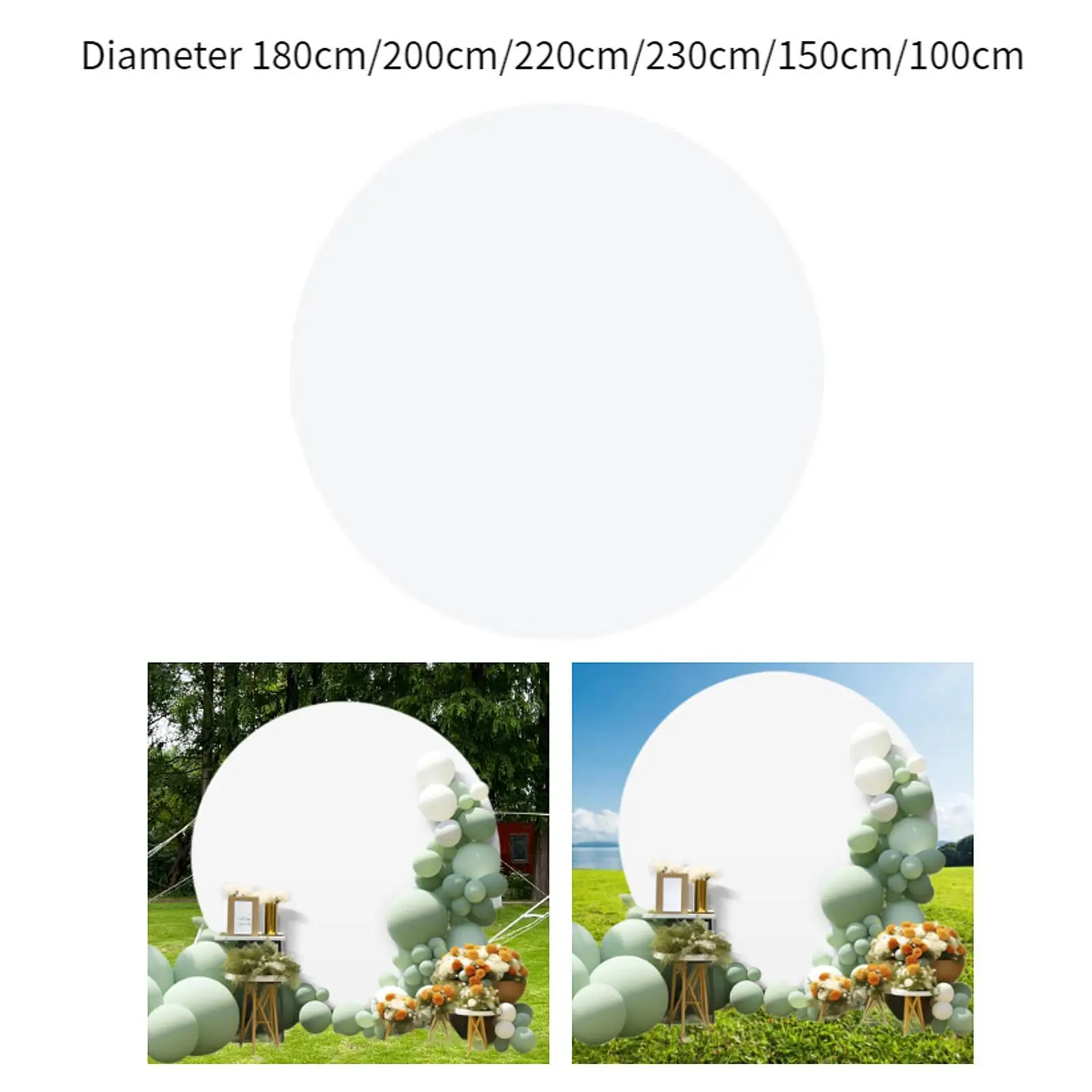 Round Backdrop Cover Elegant Balloon Flower Loop Arch Stand Frame for Graduations Party Bridal Showers Birthdays Celebrations