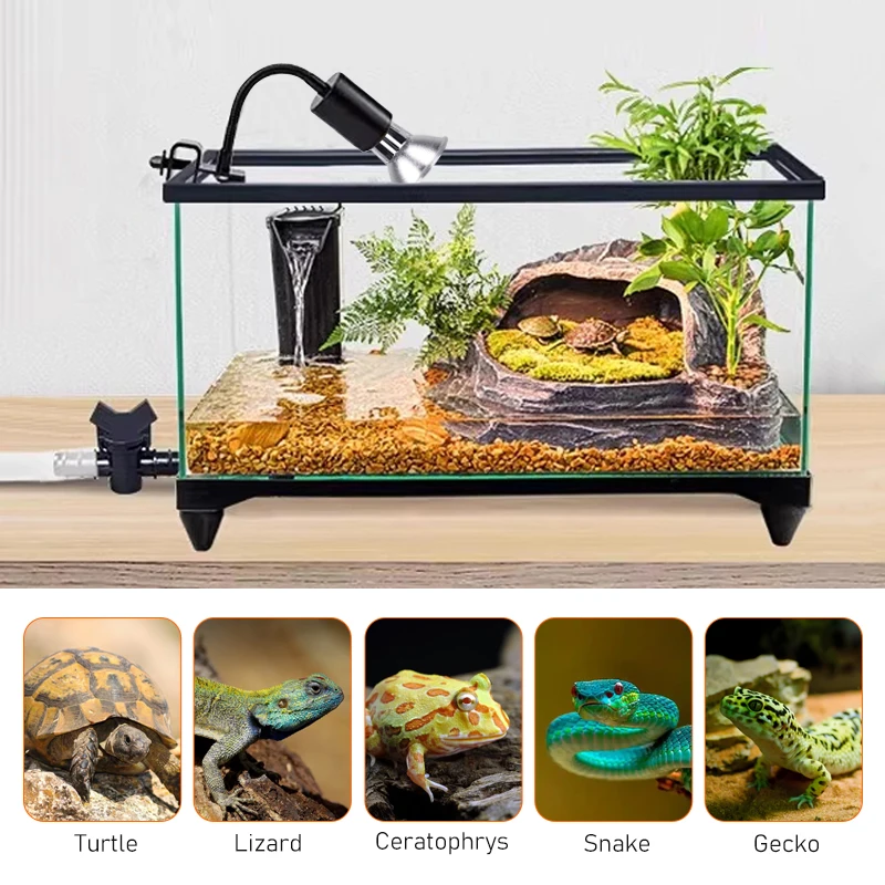 Bombilla de lámpara para reptiles UVA UVB, lámpara de calor para reptiles, luz de calefacción para tomar el sol, bombilla de luz UV, anfibios, lagartos, 110V, 220V - imagen 5