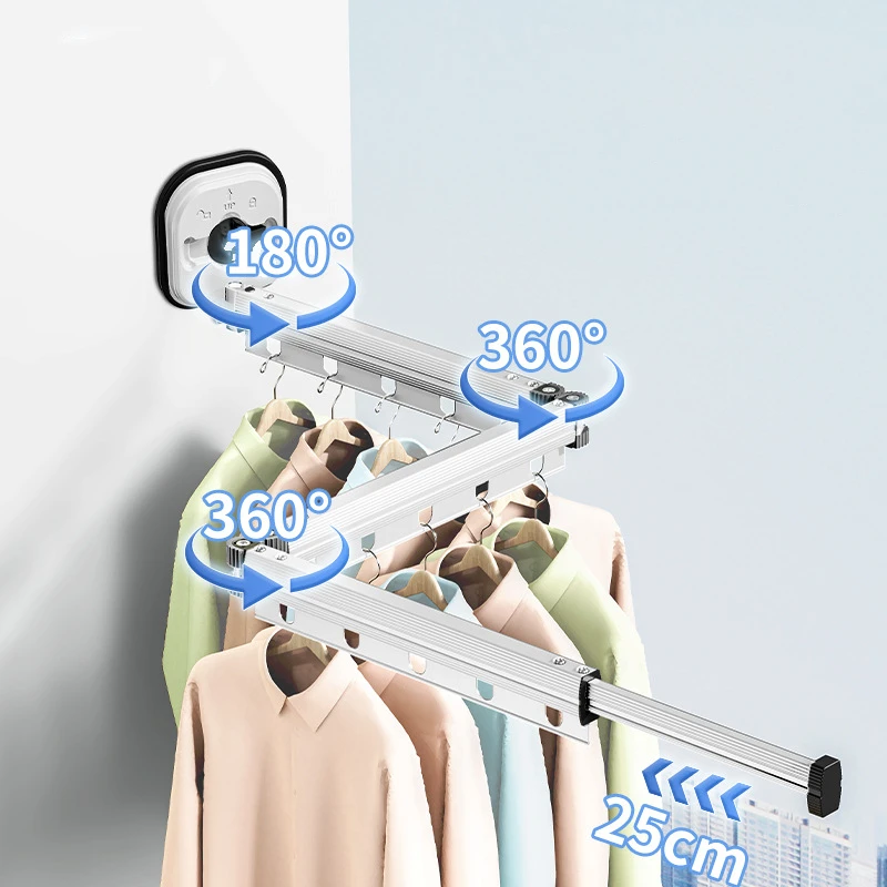 Tendedero de tela plegable con ventosa de estilo coreano, colgador de tela plegable, montaje en pared de aluminio, estante de secado para el hogar para ahorrar espacio en interiores - imagen 2