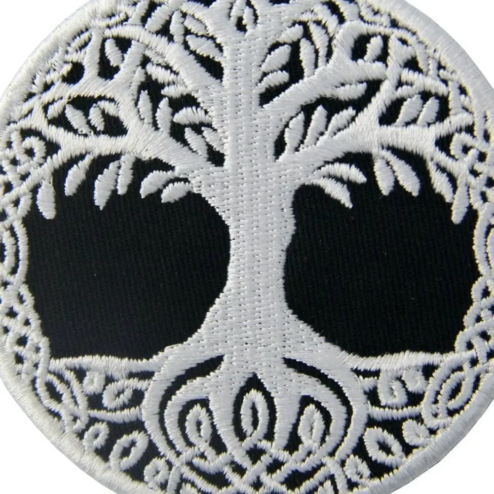 Parche bordado de árbol de la vida, insignia para brazalete, apliques decorativos de costura, adorno, parches tácticos que brillan en la oscuridad - imagen 2
